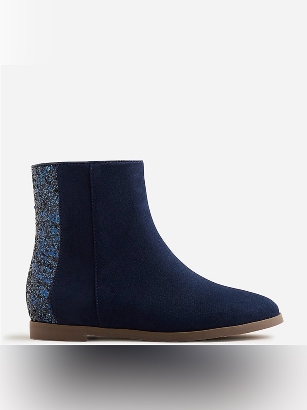 New - J. Crew Navy Blue Girls' Glitter-Back Ankle Boots